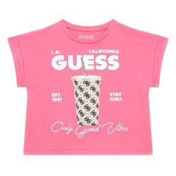 GUESS kids Girls Typography Printed Round Neck Cotton T-shirt-image-35