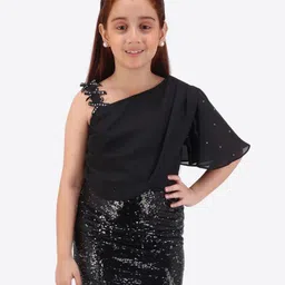 CUTECUMBER Girls Embellished Georgette Sheath Dress-image-93