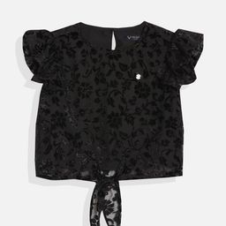 Allen Solly Junior Girls Self Design Pure Cotton Boxy Top-image-32