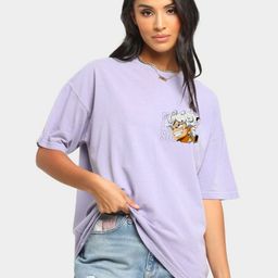 RAYACLOSET Women Printed Raw Edge T-shirt-image-70