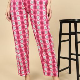 PYNK Printed Pure Cotton Straight-Leg Pure Cotton Lounge Pants-image-70