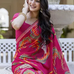 KALINI Printed Pure Georgette Saree image 4