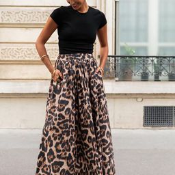 JC Mode Animal Skin Printed Flared Maxi Skirt-image-18