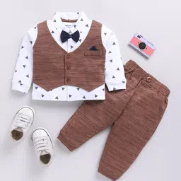 Moms Love Infant Boys Printed Cotton Shirt & Joggers-image-66