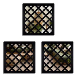 SEHAZ ARTWORKS Black 3 Pieces Textured Wooden Wall Decors-picture-18