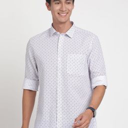 Turtle Men Standard Fit Spread Collar Micro Ditsy Printed Casual Shirt-picture-45