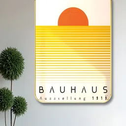 Aura White & Yellow BAUHAUS Abstract Wooden Wall Art-image-63