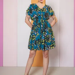 PURVAJA Women Floral Printed Fit & Flare Mini Dress-image-29
