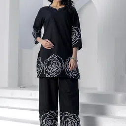 AUTUMN LANE Ushoshi Onyx Printed Pure Cotton Tunic With Palazzo Set-picture-56