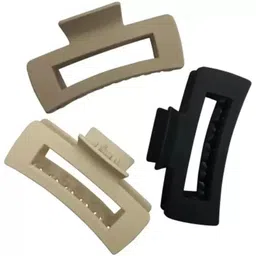 DN ENTERPRISES Women Set of 3 Rectangle Non Slip Hair Claw Clip-0