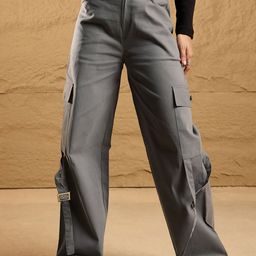 SASSAFRAS Women Comfort High-Rise Cargos Trousers-picture-9