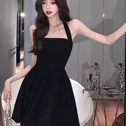 StyleCast Women Gathered or Pleated Halter Neck Fit and Flare Dress-picture-22