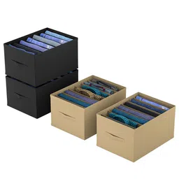 Kuber Industries Black Set of 4 Regular Drawer Organiser Organisers-0