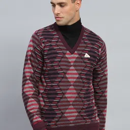 Monte Carlo Men Striped Woollen Pullover-image-71