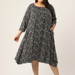 theRebelinme Floral Print Layered A-Line Midi Dress-image-5