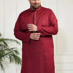 VASTRAMAY PLUS Men Yoke Design Jacquard Kurta-12