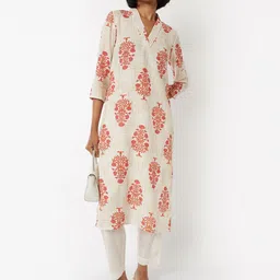 max Women Floral Printed Regular Kurta with Trousers-picture-30