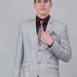 Cantabil Checked Single Breasted Blazer-picture-43