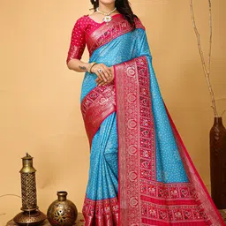 KALINI Printed Zari Bandhani Saree-picture-14