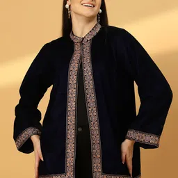Zamour Women Floral Longline Cape Jacket-image-94