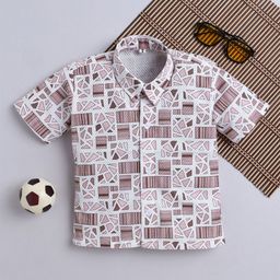 BAESD Boys Geometric Printed Spread Collar Cotton Casual Shirt-20