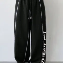 The Roadster Lifestyle Co Printed Mid-Rise Loose Fit Parachute Trousers-image-98