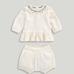 Mothercare Girls Neutral Botanicals Muslin Top And Shorts-image-92