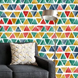 ArtzFolio Printed UV-Resistant Anti-Bacterial Watercolor Triangles With Spots Peel & Stick Wallpaper-image-24
