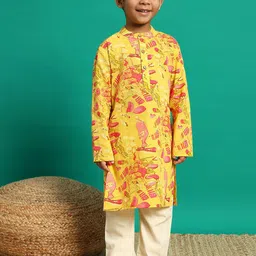 Readiprint Fashions Boys Floral Printed Pure Cotton Kurta with Trouser-25