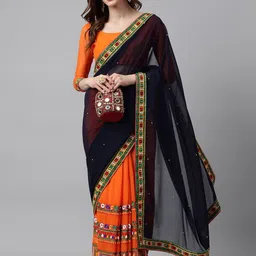 DIVASTRI Beads and Stones Pure Georgette Saree-image-44