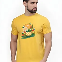 KaamBhari Graphic Printed Round Neck Pure Cotton Regular Fit T-shirt-picture-44