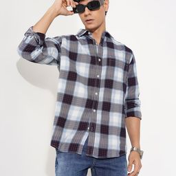 SF JEANS by Pantaloons Men Buffalo Checked Spread Collar Casual Shirt-picture-43