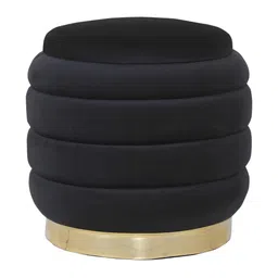 Shadowkart Black Wooden Mudda Pouffe Ottoman-image-52
