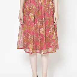 MINOS Printed Flared Midi Skirt-image-89