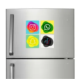 ARTBUG 4-Pcs Yellow & Green Printed Fridge Magnets-image-46