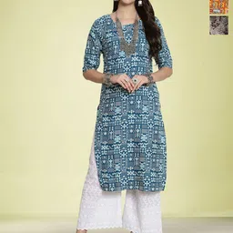 Moda Rapido Women Ethnic Motifs Printed Sequinned Floral Crepe Kurta-image-72