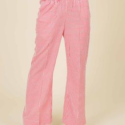 MONOMEE Women Checked Wide Leg High-Rise Cotton Parallel Trousers-picture-38