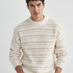 DeFacto Men Striped Round Neck Pullover Sweater-image-91