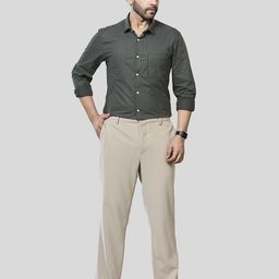 JONESBURG Geometric Printed Spread Collar Slim Fit Formal Cotton Shirt-image-69