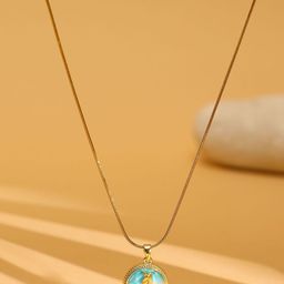 Ruby Raang Gold Plated Crystals Necklace Pendant With Chain-14