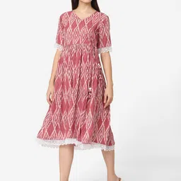 KALINI Print A-Line Midi Dress-image-22