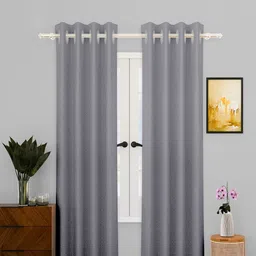 Kuber Industries Grey 2 Pieces Cotton Door Curtains-74