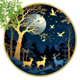 Aura Black & Blue 1 Piece Wood Birds and Animals Wall Paintings-image-73
