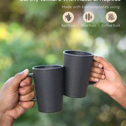 eha Charcoal Solid Matte Mugs Set of Cups and Mugs image 4