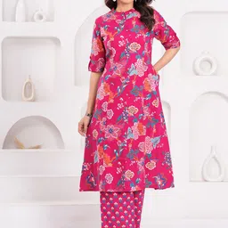 CORSICA Printed Pure Cotton Mandarin Collar Neck Tunic & Trouser Co-Ords-image-77