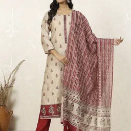 Biba Ethnic Motifs Printed Unstitched Dress Material-picture-16