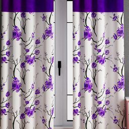 Lunar Days Purple & White Floral Long Door Curtain-13