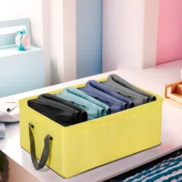 Aura Yellow & Grey Parachute Wardrobe Organizer with Handles-38