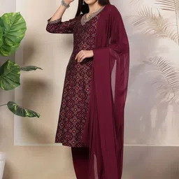 Nayam By Lakshita Bandhani Printed Panelled Thread Work Kurta With Palazzos & Dupatta image 5