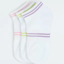 max Girls Pack Of 3 Striped Ankle-Length Socks-image-55
